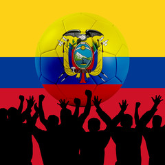 Mass cheering with Ecuador Soccer ball