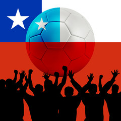 Mass cheering with Chile Soccer ball