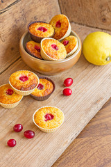 lemon and cranberry muffins