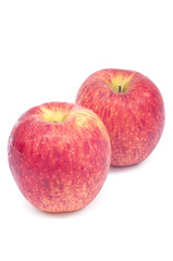 Fresh red apple isolated on white background.