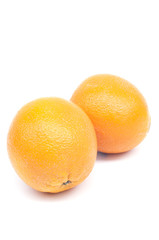 Fresh orange isolated on white background.