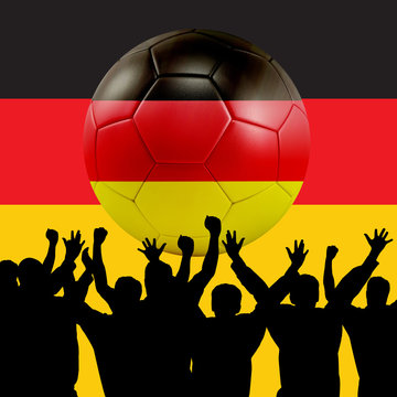 Mass cheering with Germany Soccer ball