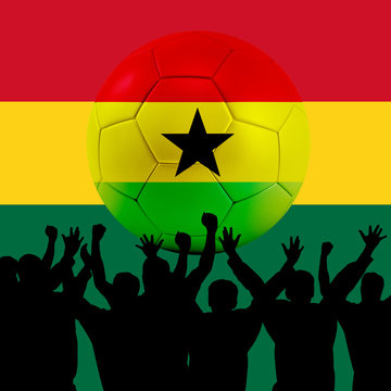 Mass cheering with Ghana Soccer ball