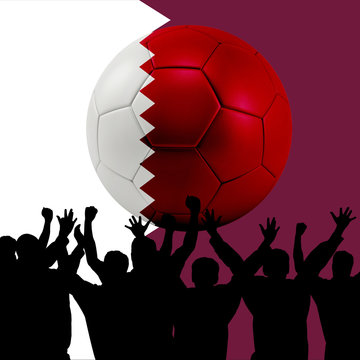 Mass cheering with Qatar Soccer ball