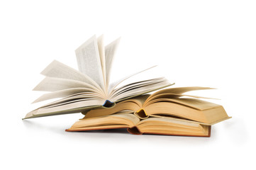 open book on white background