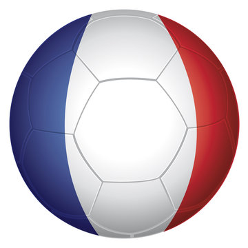 Ballon de football. Couleurs drapeau français.