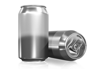 Closed and opened soda cans