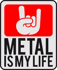 Metal is my Life Satan Hand Logo