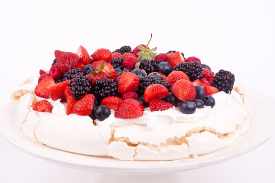 Pavlova Cake With Berry Fruits