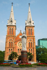 Fototapeta na wymiar Saigon Notre Dame Basilica in Ho Chi Minh City, Vietnam