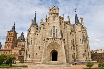 Fototapeta na wymiar Gaudi palace in Astorga, Leon, Spain