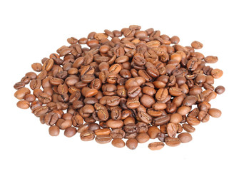 Roasted black coffee beans