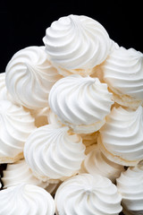 Close up of French vanilla meringue cookies