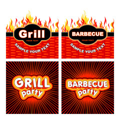 Set of labels with grill and Barbecue - 67004428