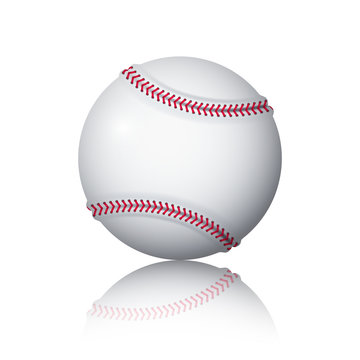 Baseball ball on a white background. Vector illustration
