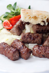 Grilled kebab with pita bread