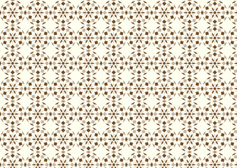 Brown Abstract Flower Ball and Rhomboid Pattern on Pastel Backgr