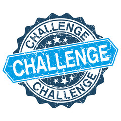 Fototapeta premium Challenge grungy stamp isolated on white background