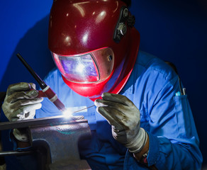 welding work by TIG welding