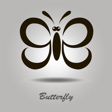 Vector icon with butterfly