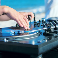 DJ playing vinyl