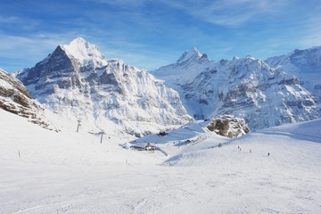 Fototapeta na wymiar Grindelwald, Mountain Ski Resort First