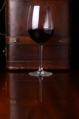 Glass of red wine