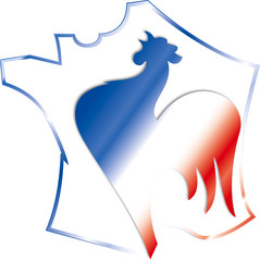 carte de france coq tricolore kazy © kazy