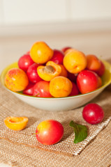 Fototapeta na wymiar cherry-plums and apricots