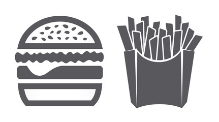 Hamburger and fries icons