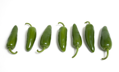 Row of Hot Japapeno Peppers