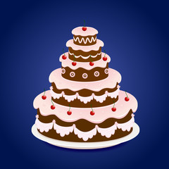 Birthday cake with cherry
