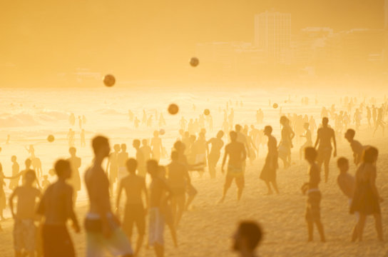 Posto Nove Rio Golden Sunset Silhouettes Beach Football