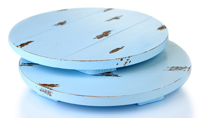 Wooden trays isolated on white