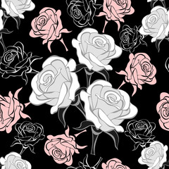 Seamless pattern with roses
