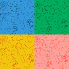 Set of seamless baby patterns.