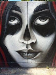 woman face representation on a wall © yournameonstones