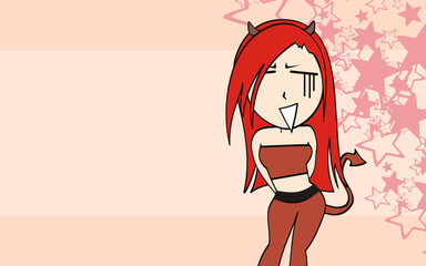 devil girl sexy cartoon background4