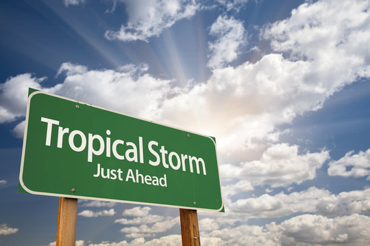 Tropical Storm Green Road Sign