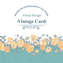 Seamless Border of blossom roses.