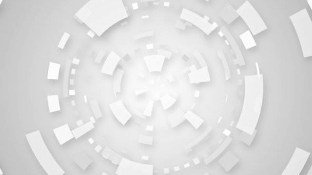 white techno circular segments loop background