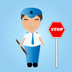 Cartoon vector policeman