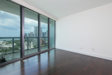 Unfurnished room with view