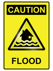 Flood hazard warning information sign