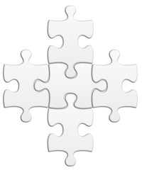 Fototapeta premium puzzle, 5 pièces blanches