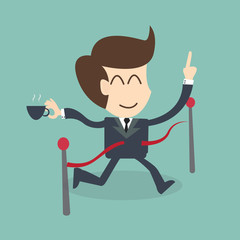 Success Feel Easy - Businessman crossing the finish line