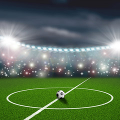 soccer field center and ball