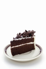 Chocolate cake slice.