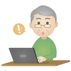 PC操作をする老人2