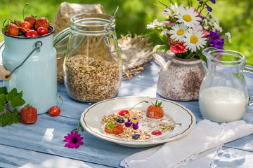 Summer breakfast in the garden